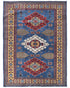 4x6 Blue Shirvan Afghan Hand Knotted Geometric Wool Area Rug